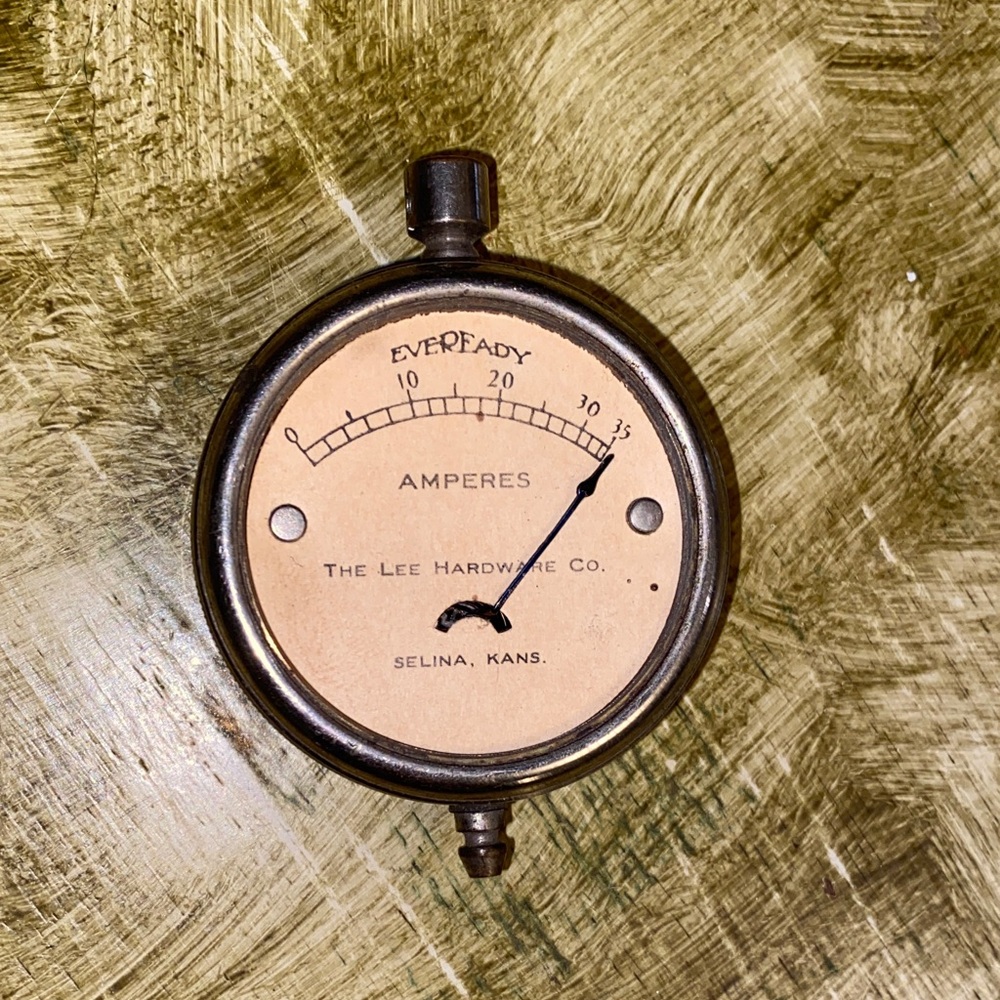 Vintage Ampere Gauge Wall Decor EVEREADY LEE HARDWARE CO SELINA, Kansas